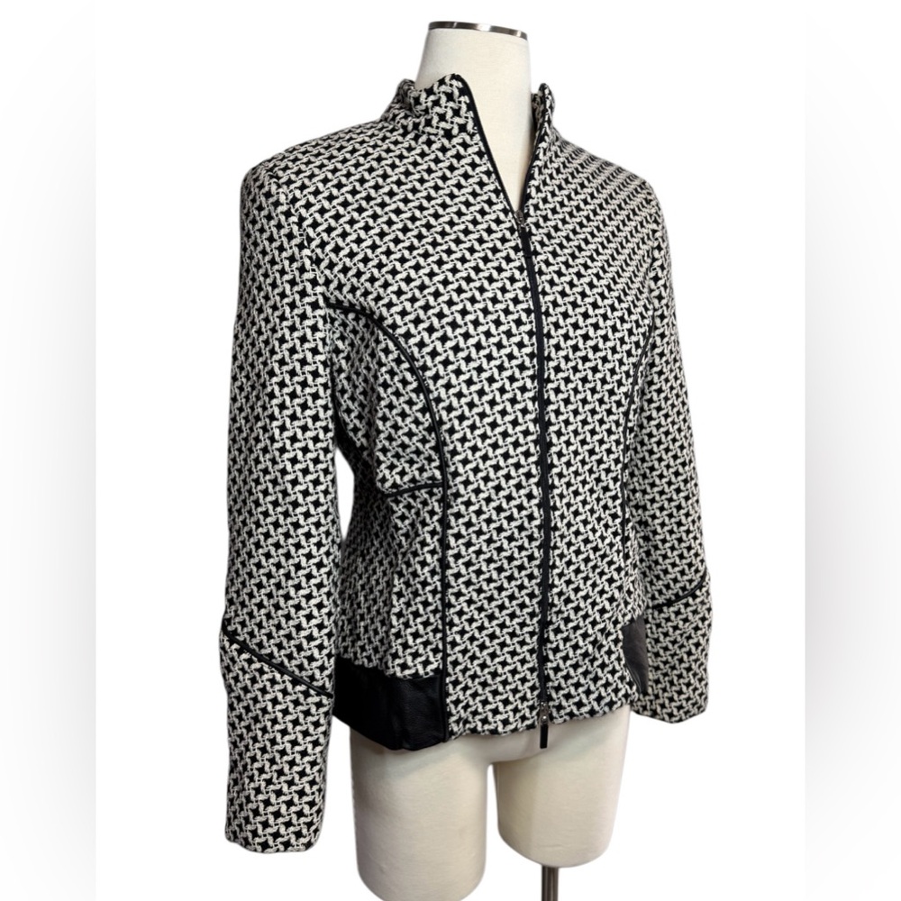 Liz Claiborne Women’s Jacket Black & White Lamb Wool Blazer ~ Size 10